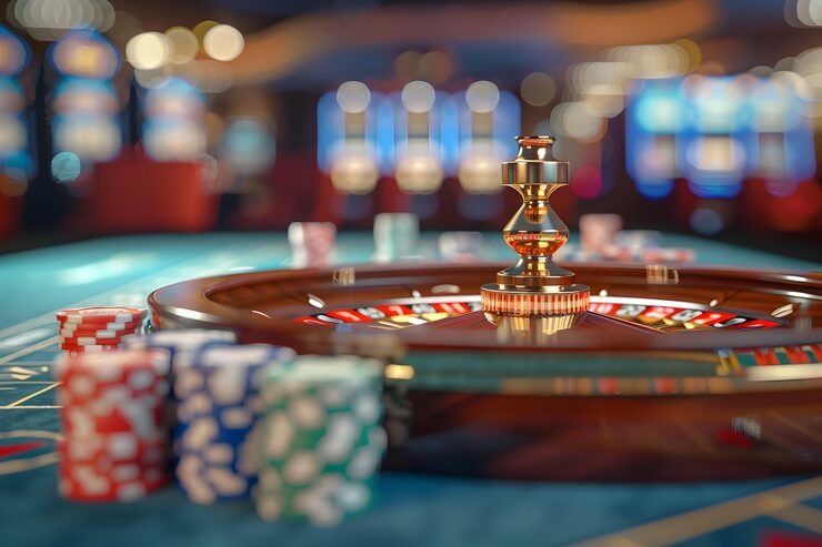 Live roulette table with dealer